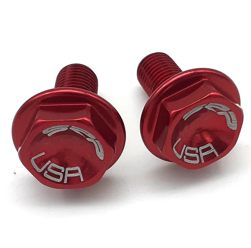 SRP Aluminum M8 Crank Bolts in Annodised Red Retro NOS